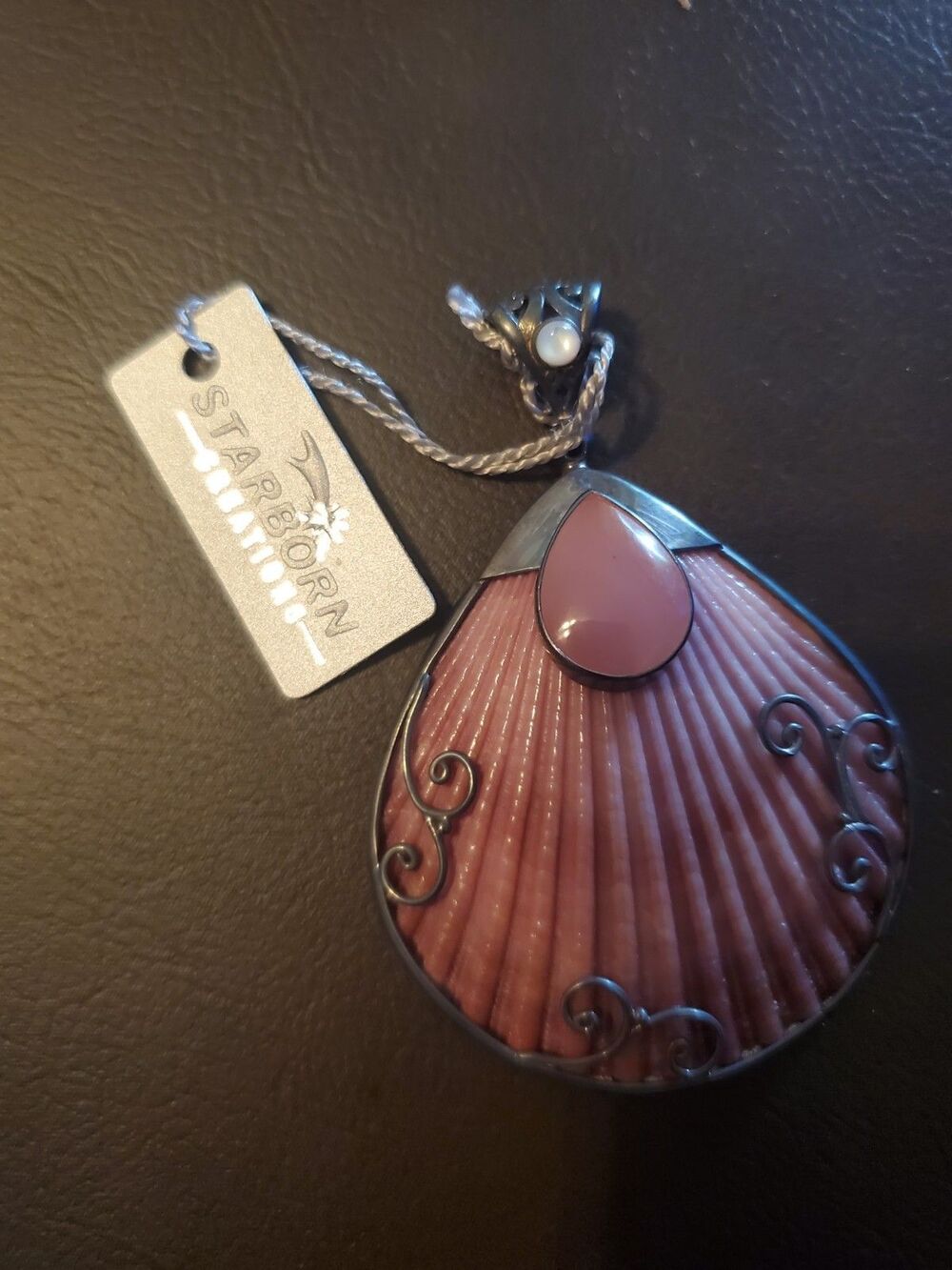 Starborn Creations 925 Silver Pendant With Natural Shell, Mother Of Pearl And... - Picture 8 of 11
